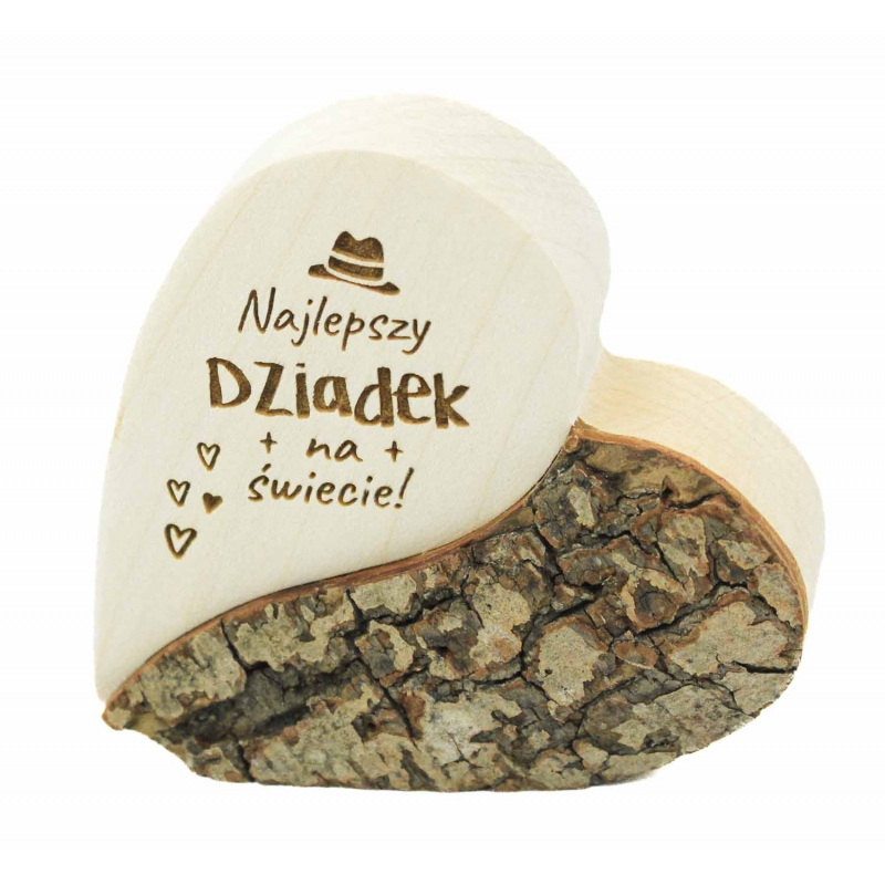  Serce z korą - Najlepszy Dziadek na świecie - 7 cm