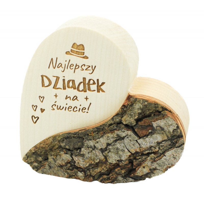  Serce z korą - Najlepszy Dziadek na świecie - 10.5 cm