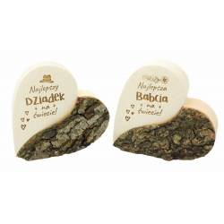  Serce z korą - Najlepszy Dziadek na świecie - 10.5 cm