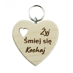 Brelok serce - żyj, śmiej...