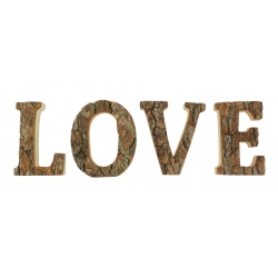 Napis z naturalną korą - LOVE